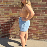 Tie Front Casual Denim Shorts