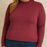 Plus Long Sleeve Merrow Hem Top