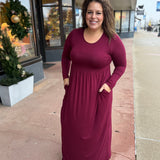 Plus Basic Long Sleeve Maxi Dress