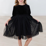 Kids Black Velvet Tutu Dress