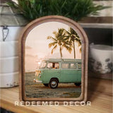 Arch Top VW Bus Framed Sign 6x8"