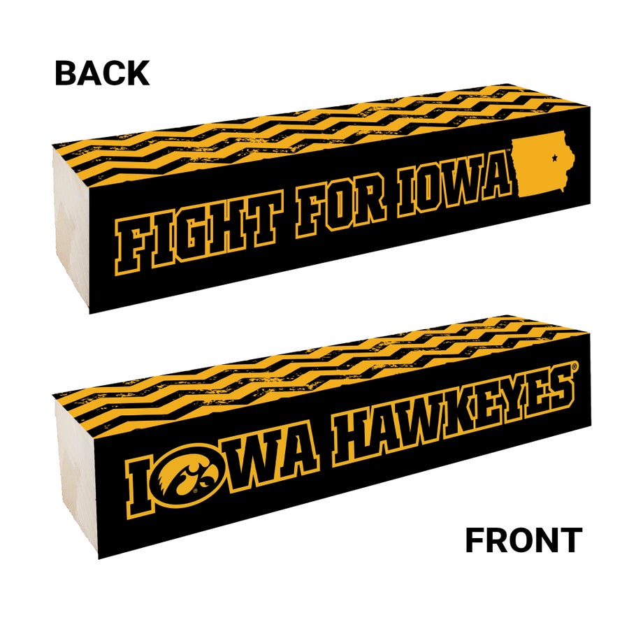 Iowa Block Sign 12x2x2