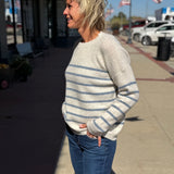Ribbed Striped Pullover Sweater