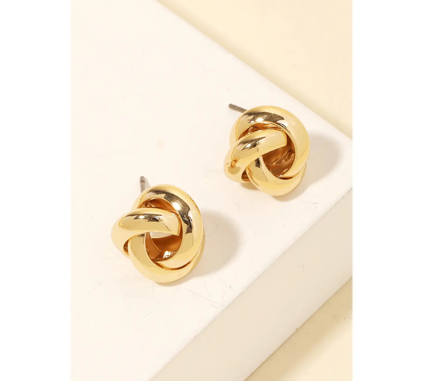 Metallic Knot Stud Earring
