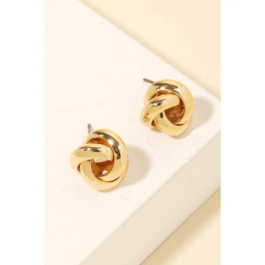 Metallic Knot Stud Earring