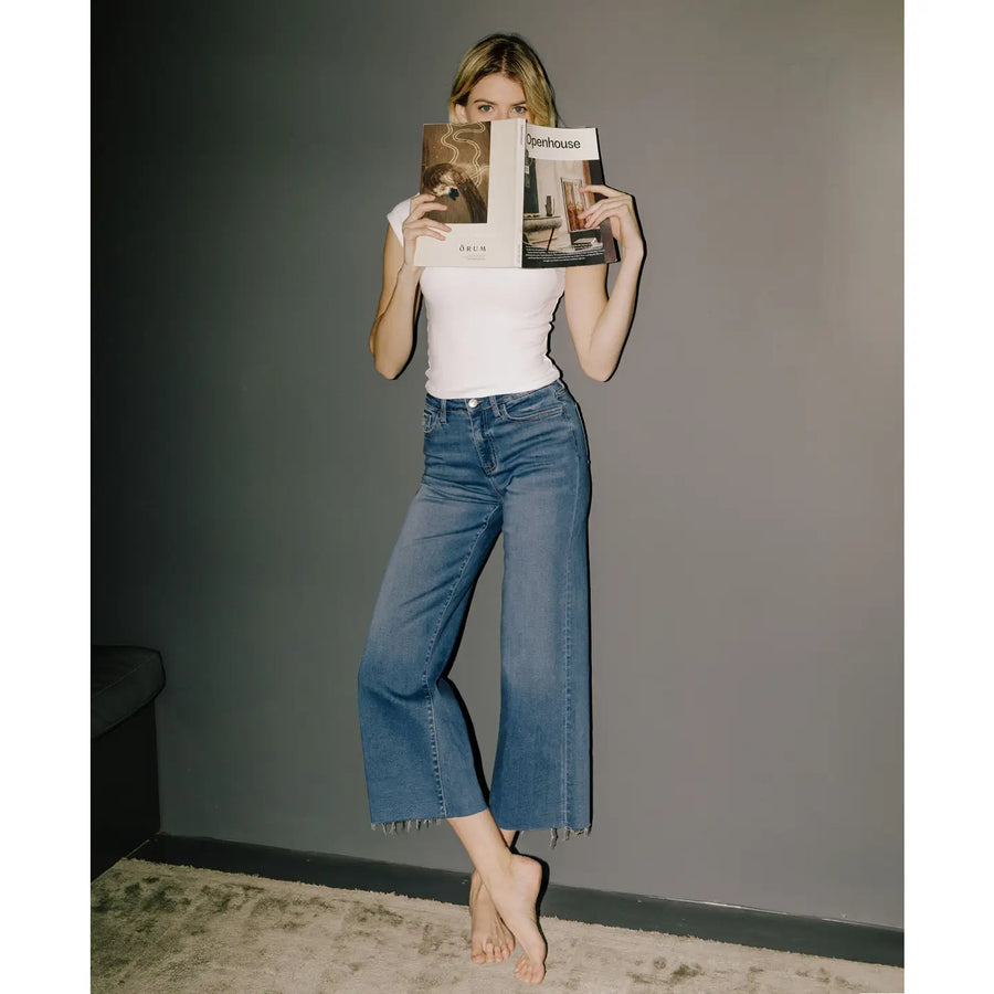 High Rise Crop Wide Vervet Jeans