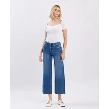 High Rise Crop Wide Vervet Jeans