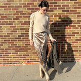 Crushed Velvet Ditsy Floral Maxi Skirt