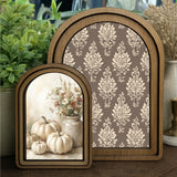 Arch Top Diamond Brown Floral Sign 8.25x11"