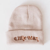Youth Little Man Cream Knit Hat