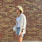 Striped Pocket Linen Blazer