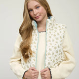 Floral Zip-Up Puffer Vest