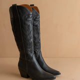 Samara Black Embroidered Western Boot