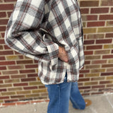 Taupe/Rust Vintage Plaid Shacket