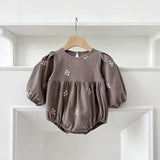 Long-Sleeved Floral Baby Romper