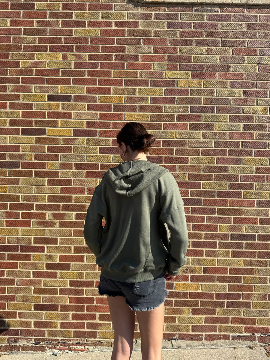 Oversized Snap Down Hooded Cardigan