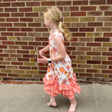 Girls Tiered Terra Cotta Dress