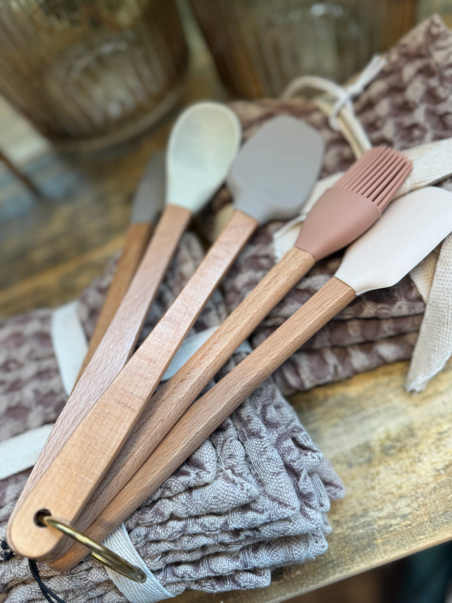 Silicone Wood Mini Kitchen Utensils