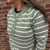 Raglan Sleeve Half Button Up Pullover