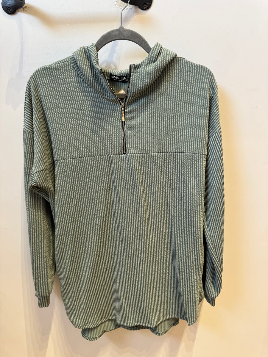 Ribbed Quarter Zip Top