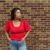 Bubble Sleeve Top