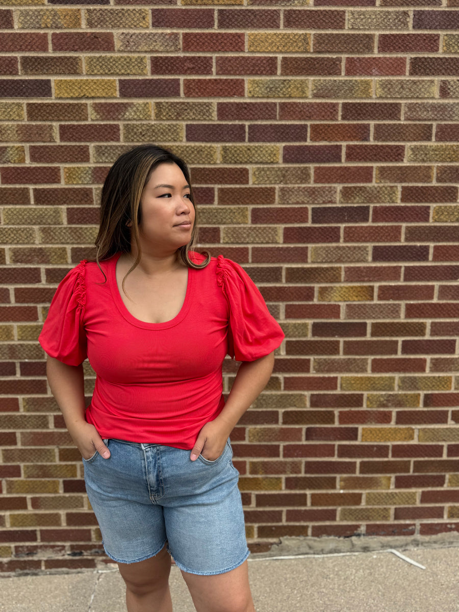 Bubble Sleeve Top