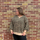Plus Leopard Print Knit Top