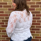 Plus Mesh Floral Print Top