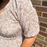 Taupe Floral Maxi Dress