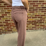 Rust Striped Denim Pants