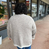 Plus Open Front Cardigan with Stitching Detail