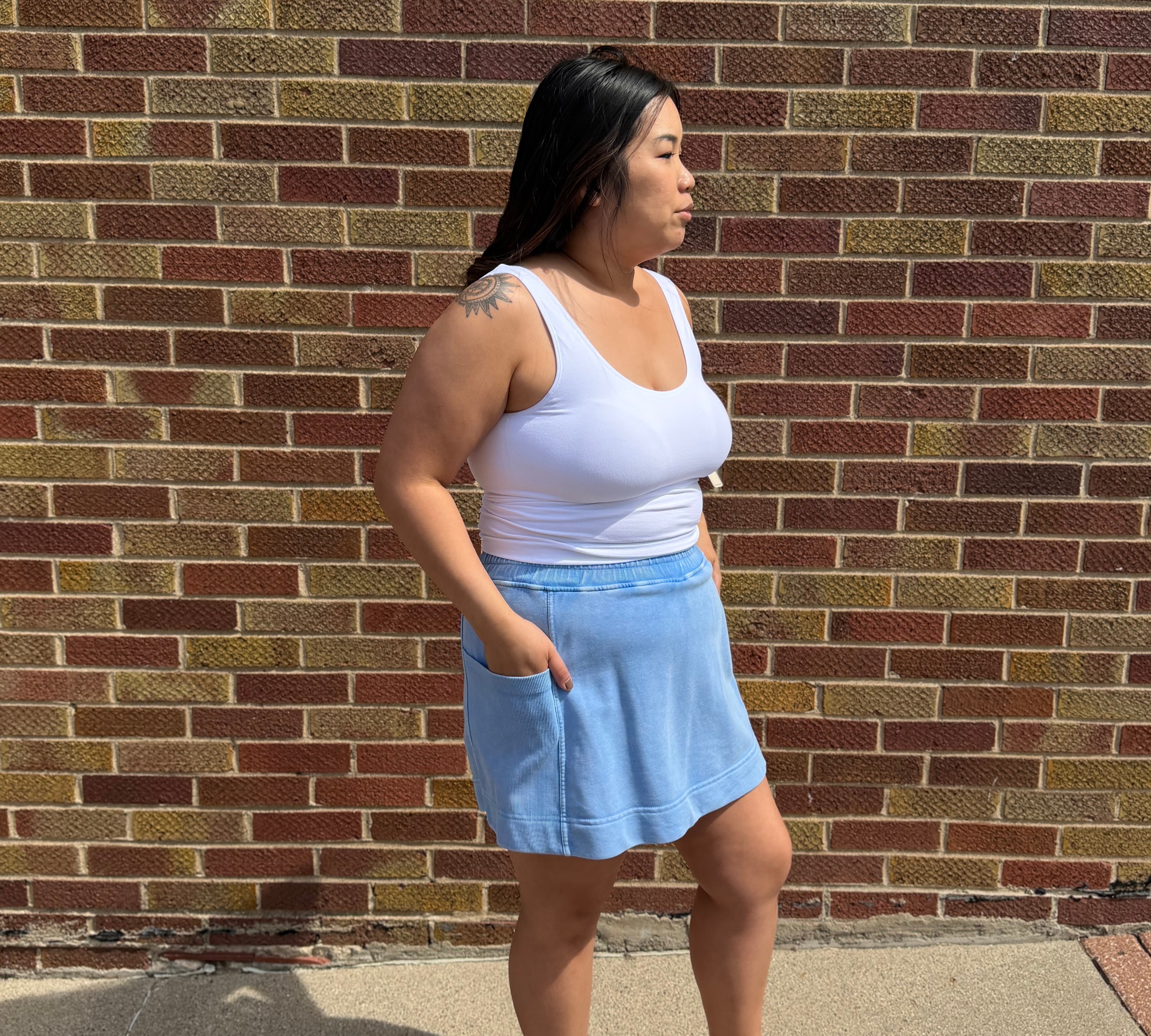 French Terry Ribbed Skort