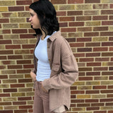 Rust Striped Oversized Button Down