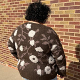 Plus Floral Jacquard Cardigan