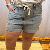 Plus Judy Blue Cuff Jogger Shorts