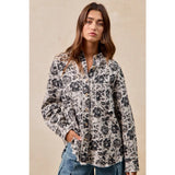 Washed Rose Twill Top w/Frayed Edge