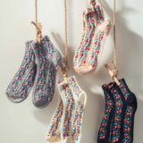Vintage Floral Embroidered Socks