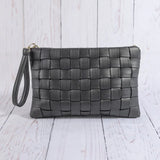 Woven Vegan Leather Wristlet