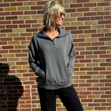 Modal Poly Quarter Zip Funnel Neck Pullover