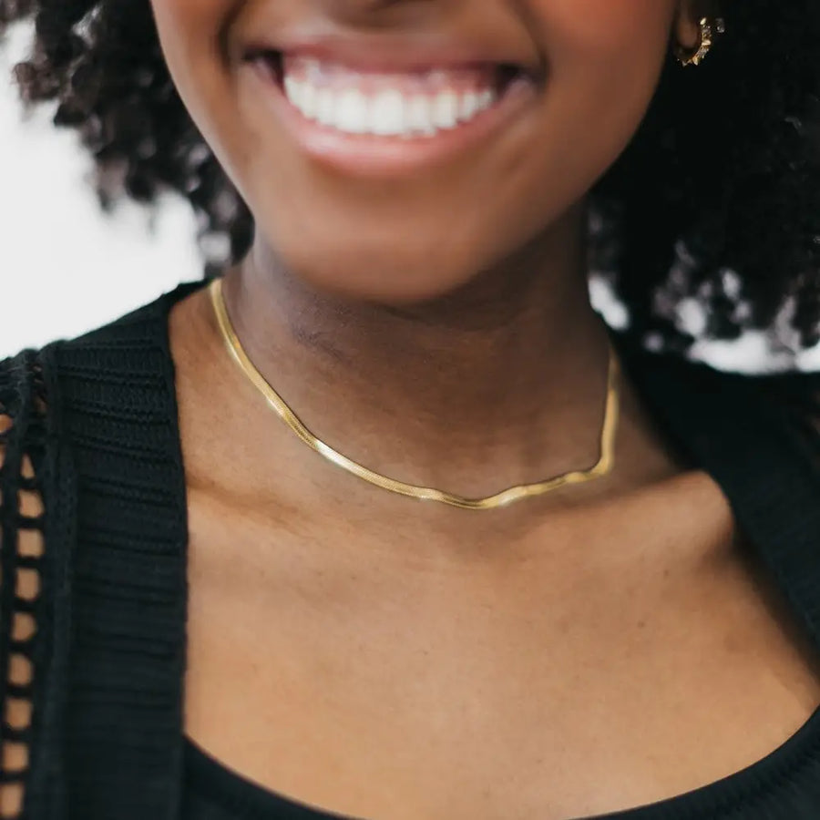 Waterproof Ella Herringbone Necklace