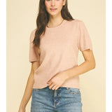Solid Ribbed Knit Sweater
