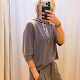 Soft Hooded Top w/Satin Tie