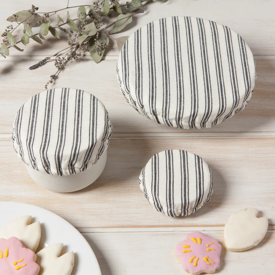 Ticking Stripe Mini Bowl Cover Set of 3