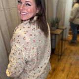 Faded Floral Print Top