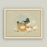 Spring Chickens Framed Art 9x7"