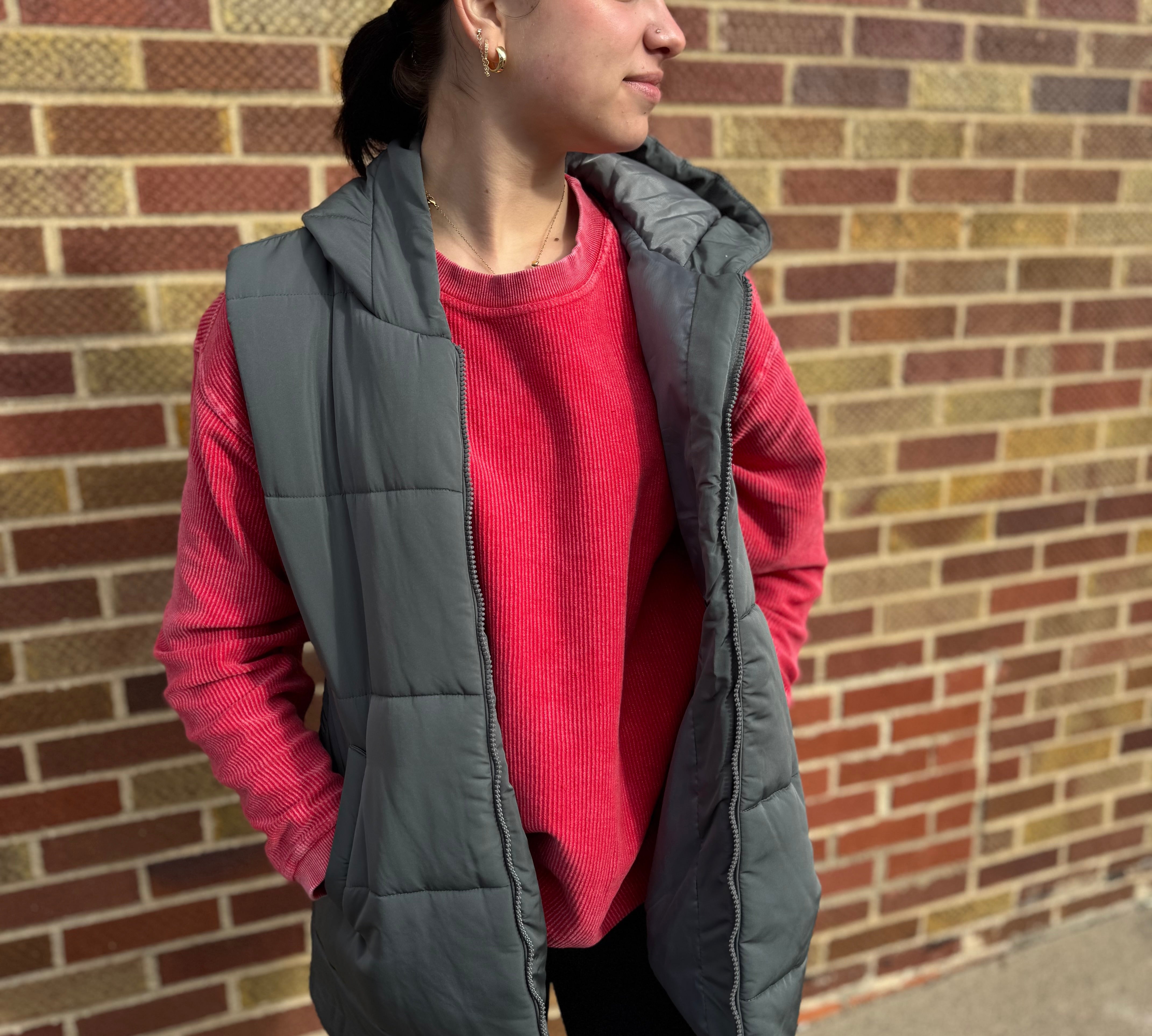 Hooded Tunic Puffer Vest