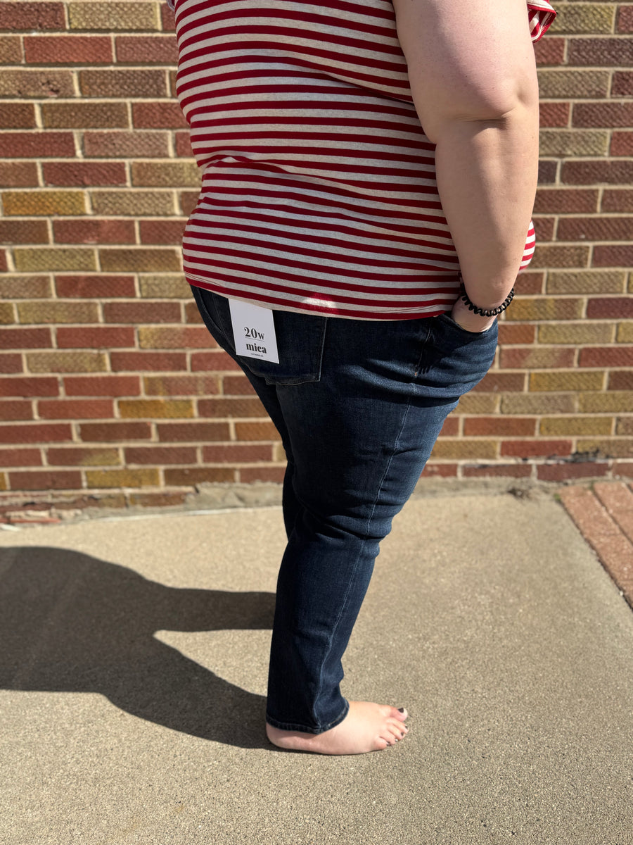 Plus Mid-Rise Cigarette Ankle Mica Jeans