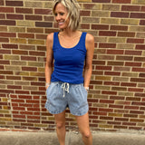 Tie Front Casual Denim Shorts