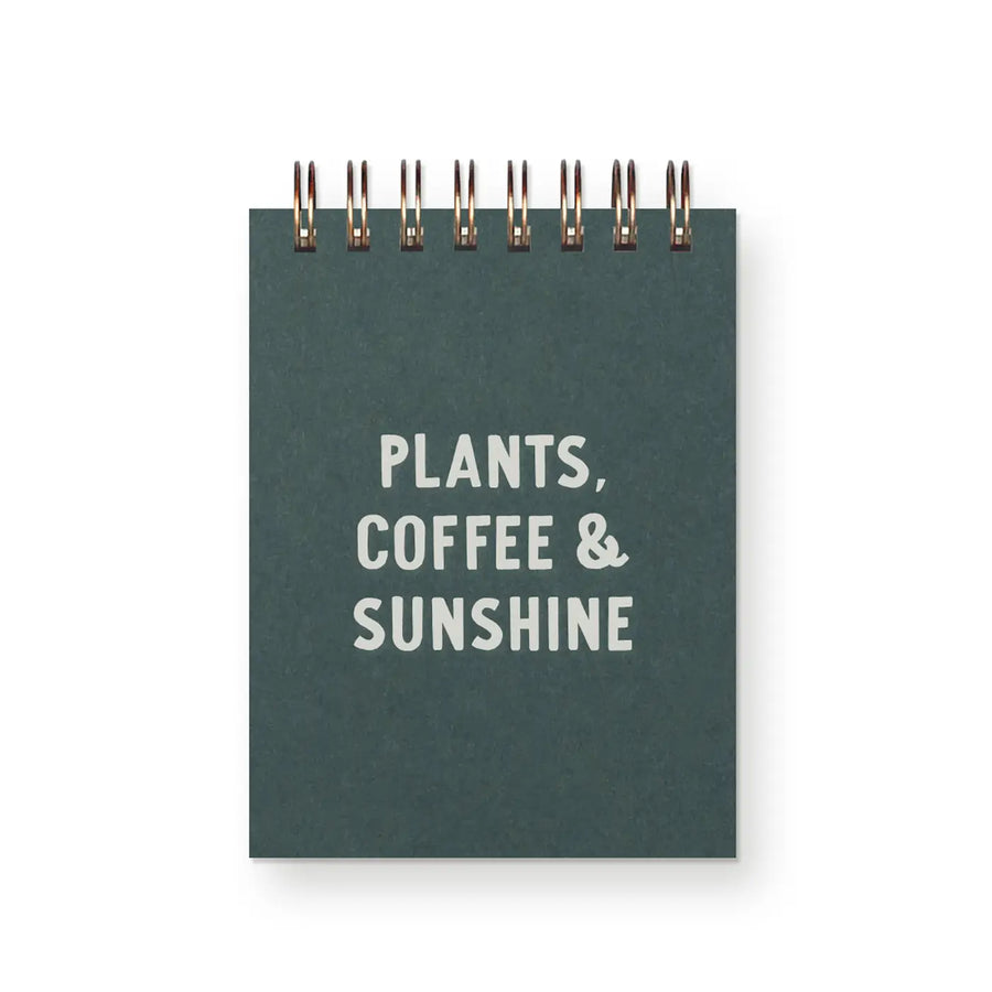 Plants, Coffee, Sunshine Mini Jotter Notebook