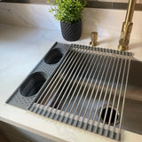 Roll Up Silicon & Steel Dish Drying Rack